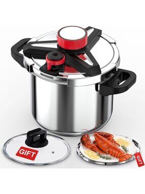 10 Quart 3-in-1 Stainless Steel Pressure Cooker - Save 70% Cooking Time!